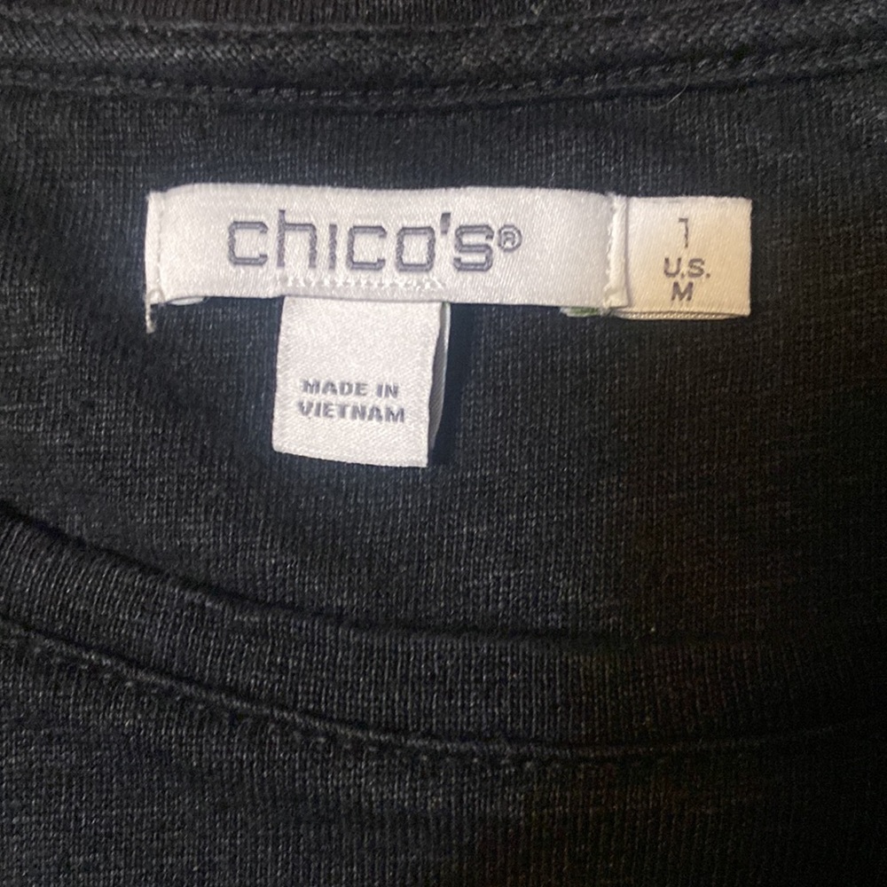 Chico’s Black Hi-Lo 100% Linen Top, Size 1 - Picture 5 of 6